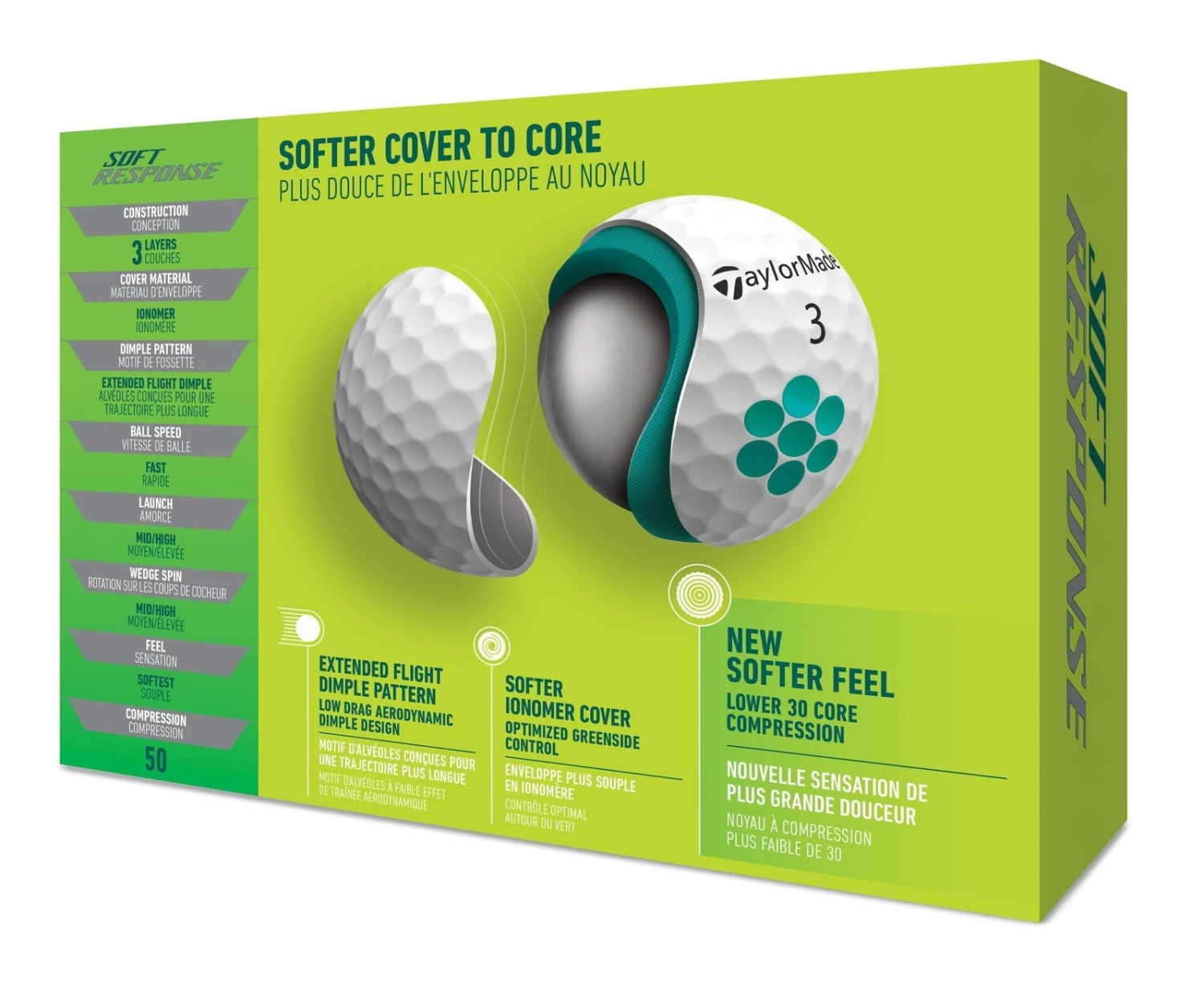 TaylorMade Soft Response Golf Balls | White - Image 3