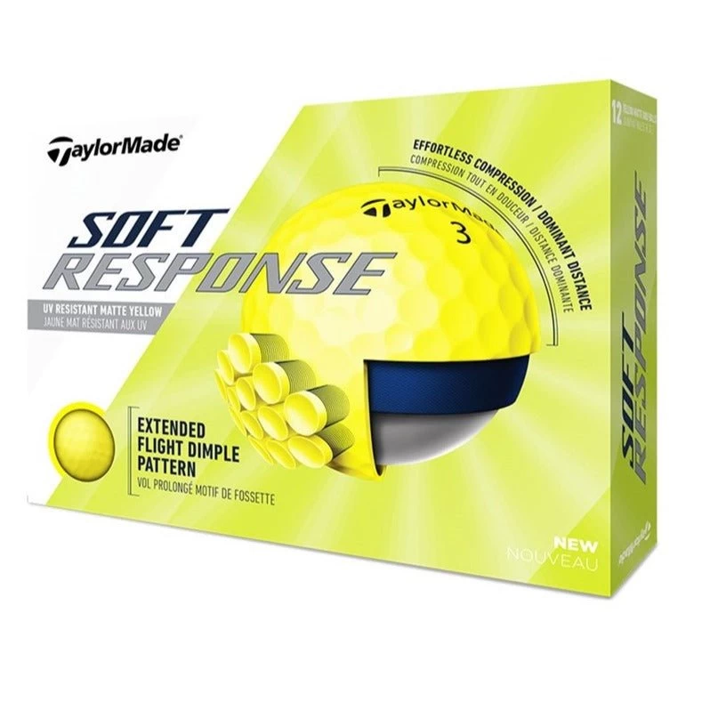 TaylorMade Soft Response Golf Balls | Matte Yellow